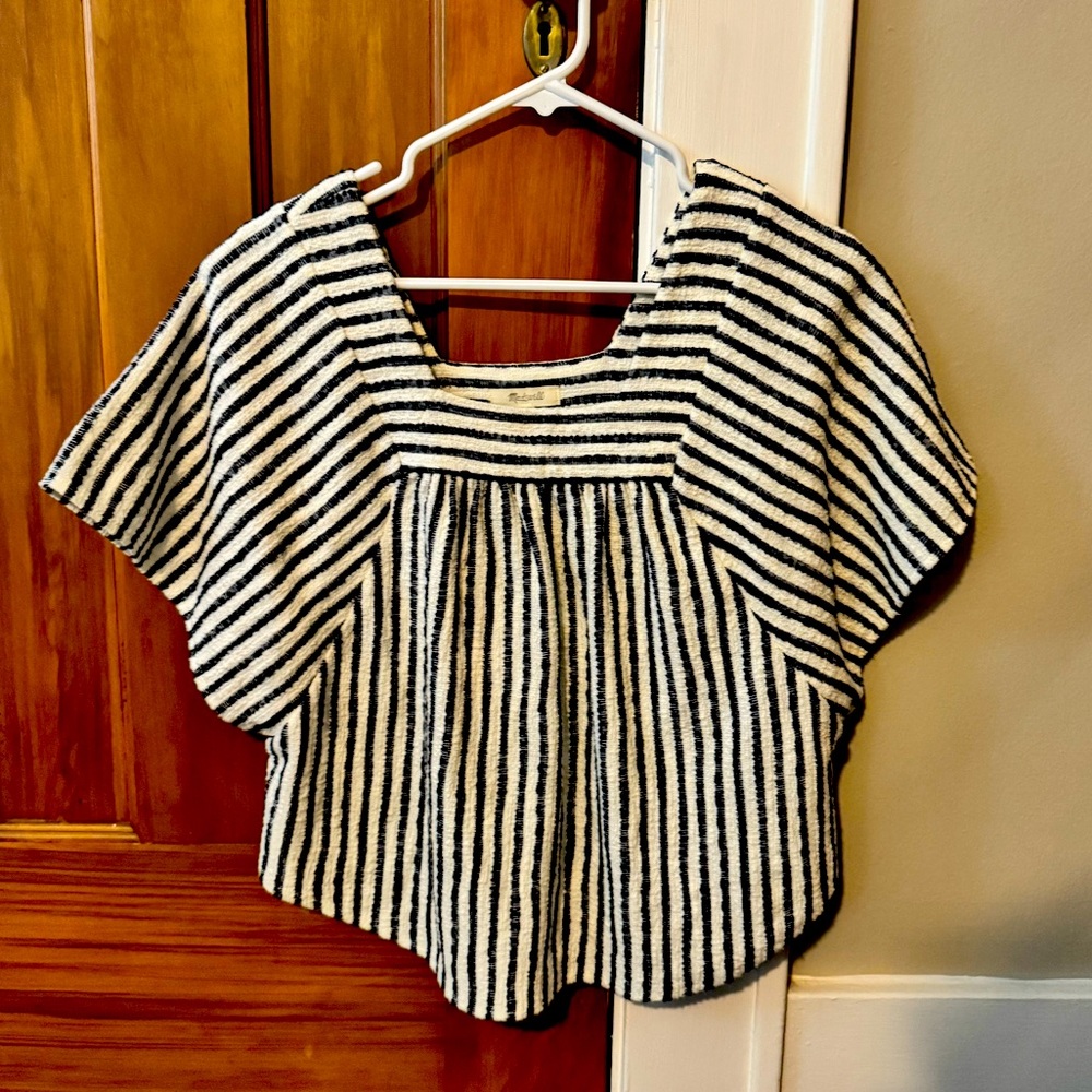 Madewell Striped Navy and White Women's Knit Top